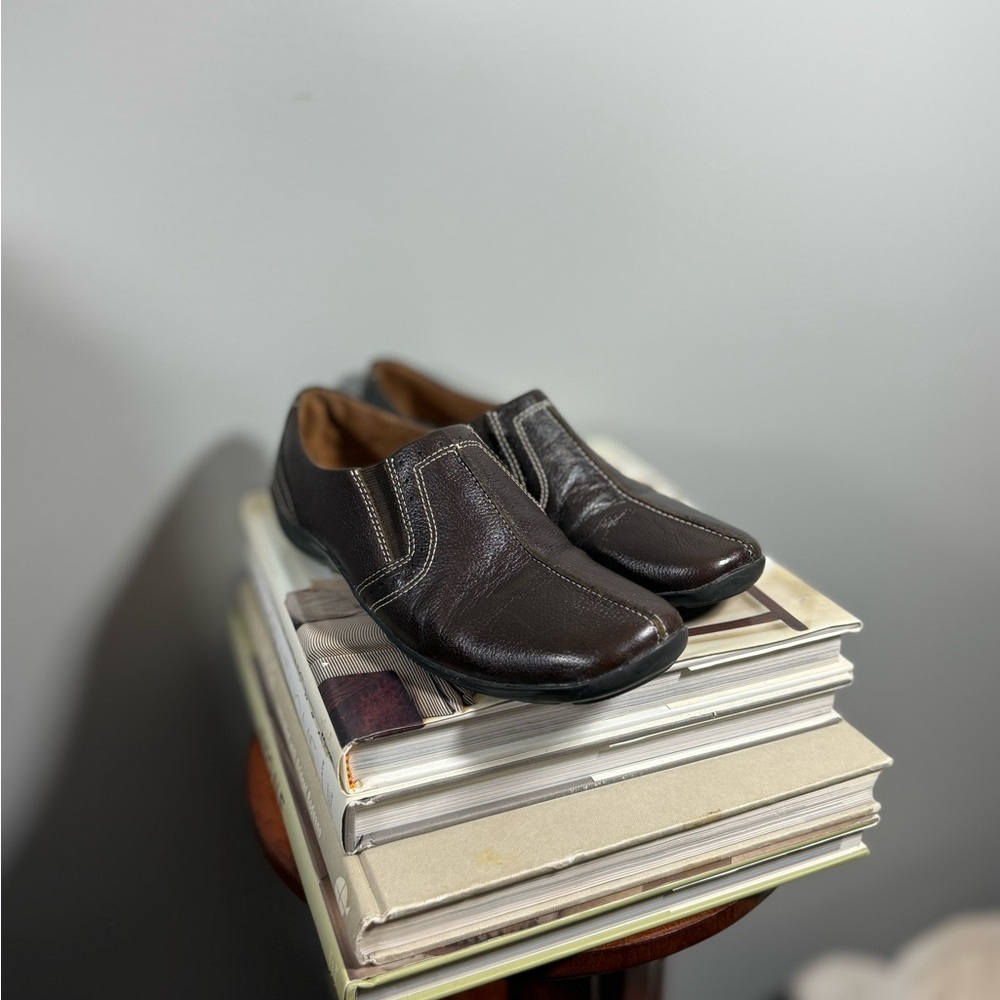 Women’s Natural Soul Size 7 1/2 Brown Leather Slip-On Shoes